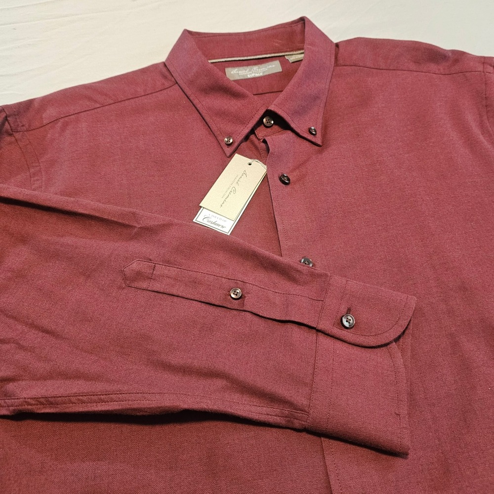 Daniel Cremieux Supima S Touch of Cashmere Wine Red L/S Button Shirt NWT L997